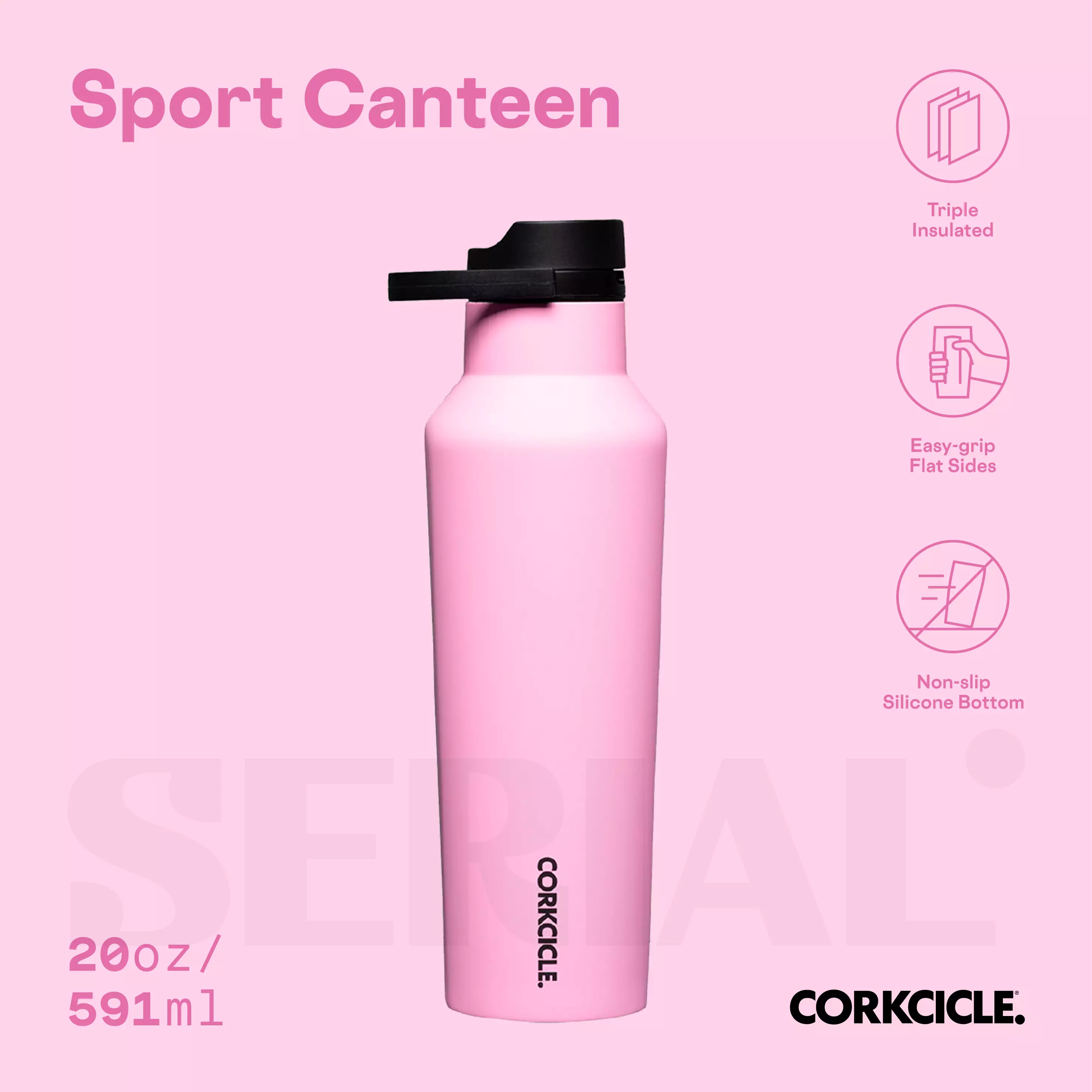 Jual Corkcicle CORKCICLE® Series A Sport Canteen 20oz Sun Soaked Pink
