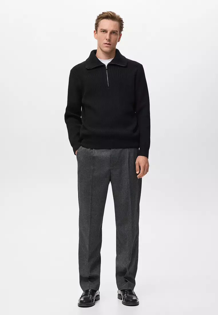 針織衛衣連拉鍊領