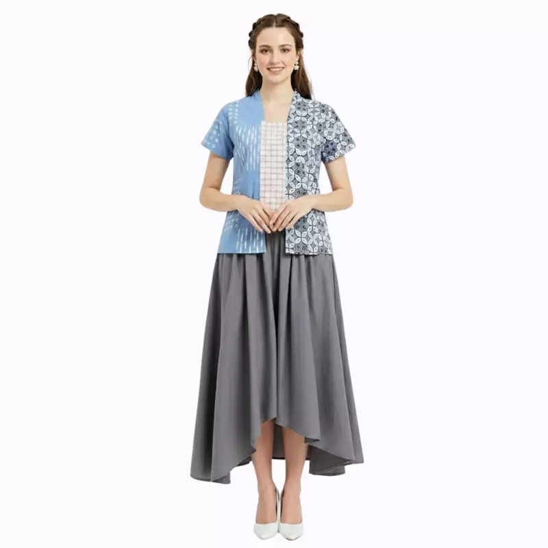 Blouse Batik Wanita - Atasan Batik - Bhatara Batik Sheisha - Baju Batik Modern Lengan Pendek