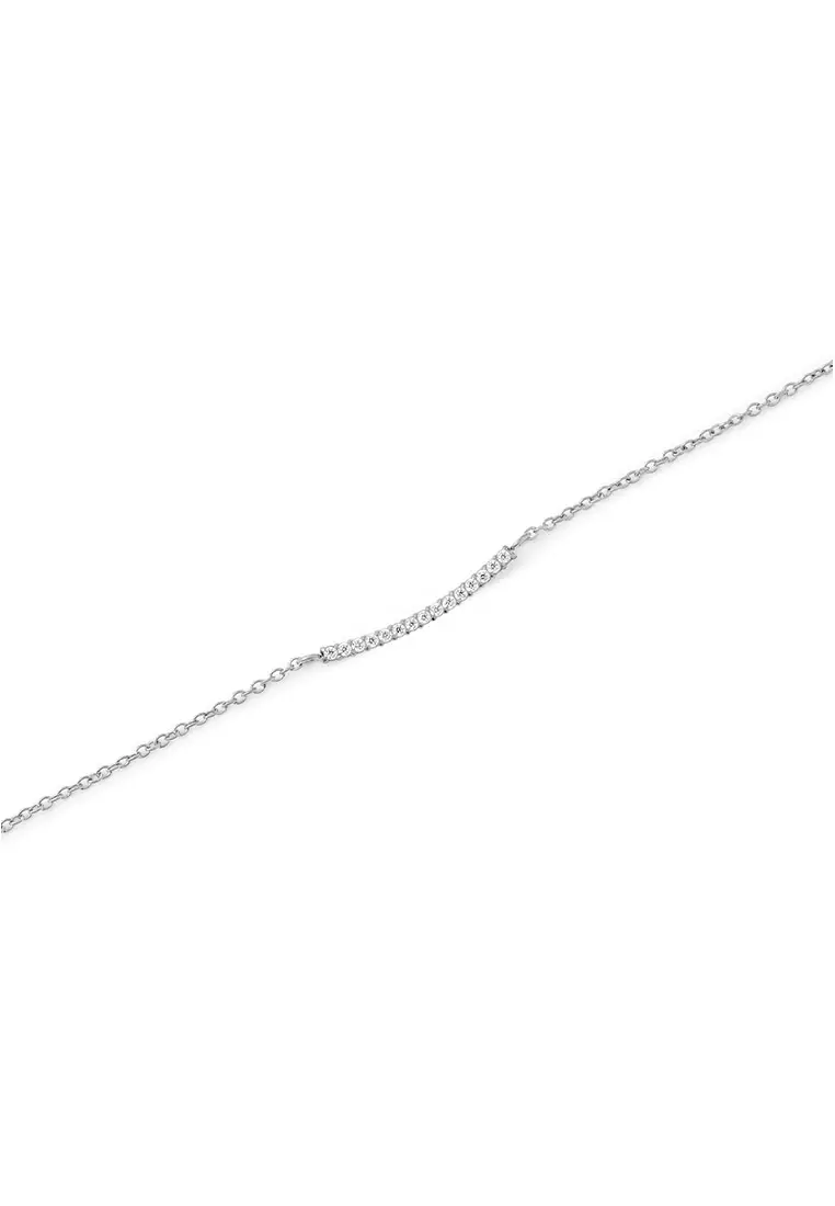 Mirelle Eternity Necklace Silver Unisex Necklace for women and men stainless steel crystal Necklace DW Official Authentic Original
