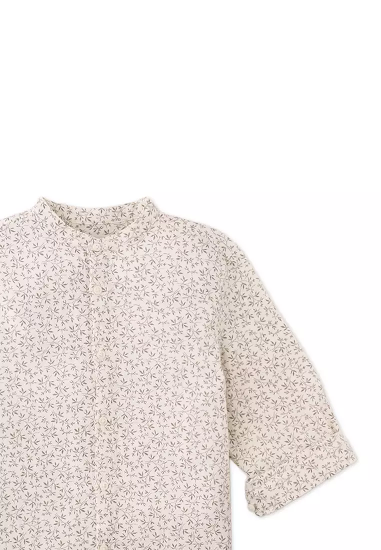 Kareem Printed Mandarin Collared Shirt