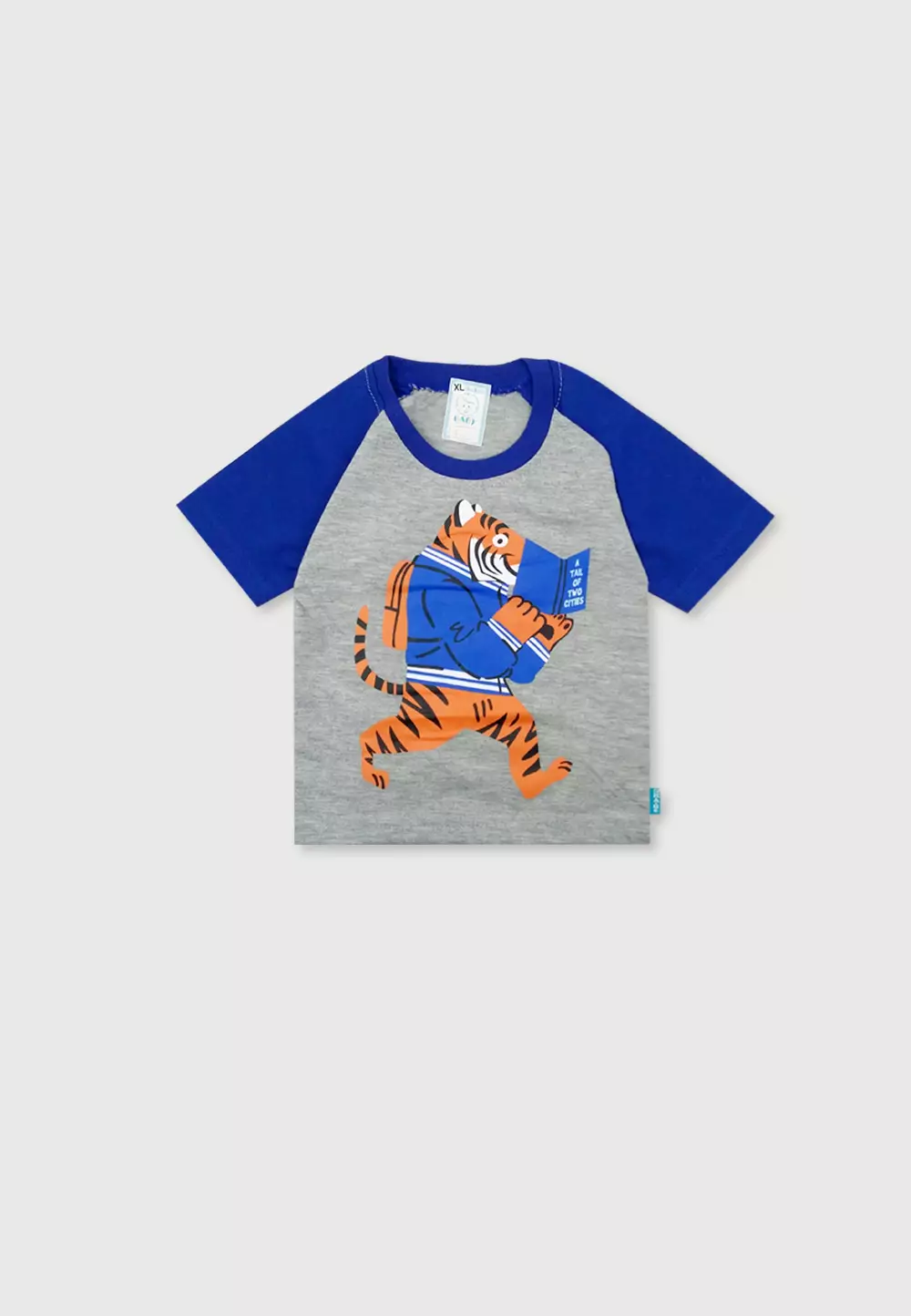 Wakakids Setelan Bayi Laki Laki Baju Lengan Pendek Anak Usia 12 Bulan Hingga 18 Bulan Set Celana Jeans Motif Tiger 3399 Biru