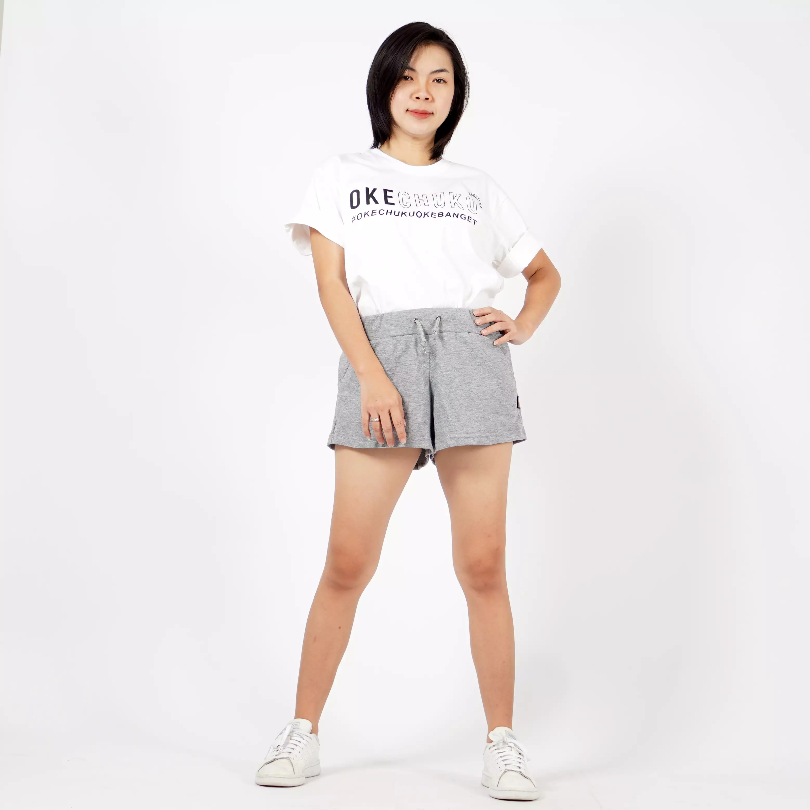  OLIVE Celana Olahraga Celana Lari Sexy Celana Tenis Wanita - Abu Muda