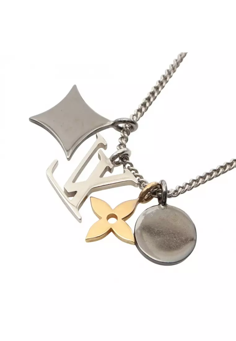 送料込 希少【LOUIS VUITTON】LV Instinct necklace Silver Gold louis-vuitton-lv-instinct-