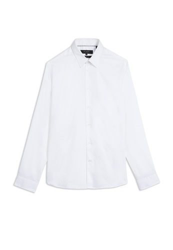 TED BAKER white Ted Baker LS Slim Fit Shirt 65D98AAE4392A3GS_1