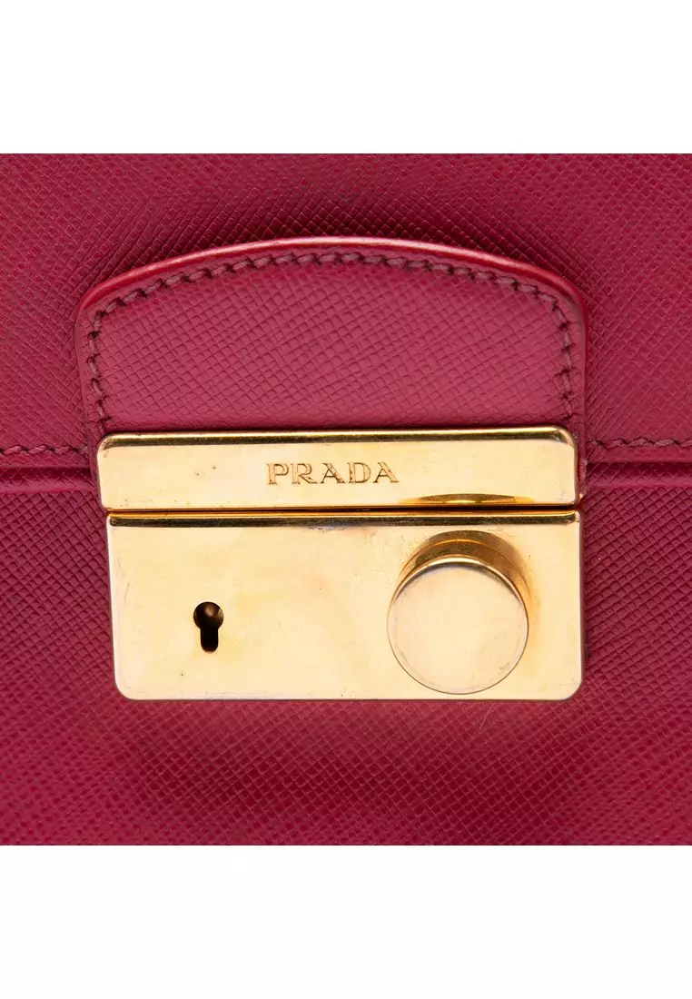 Pre-Loved Prada Saffiano Sound Lock Satchel