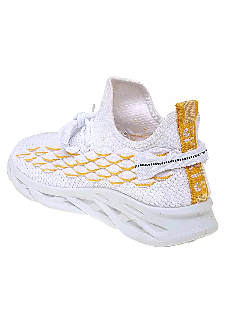 Chayton Sepatu Olahraga Pria Kasual Running Sport Material Flyknit ORIGINAL - White