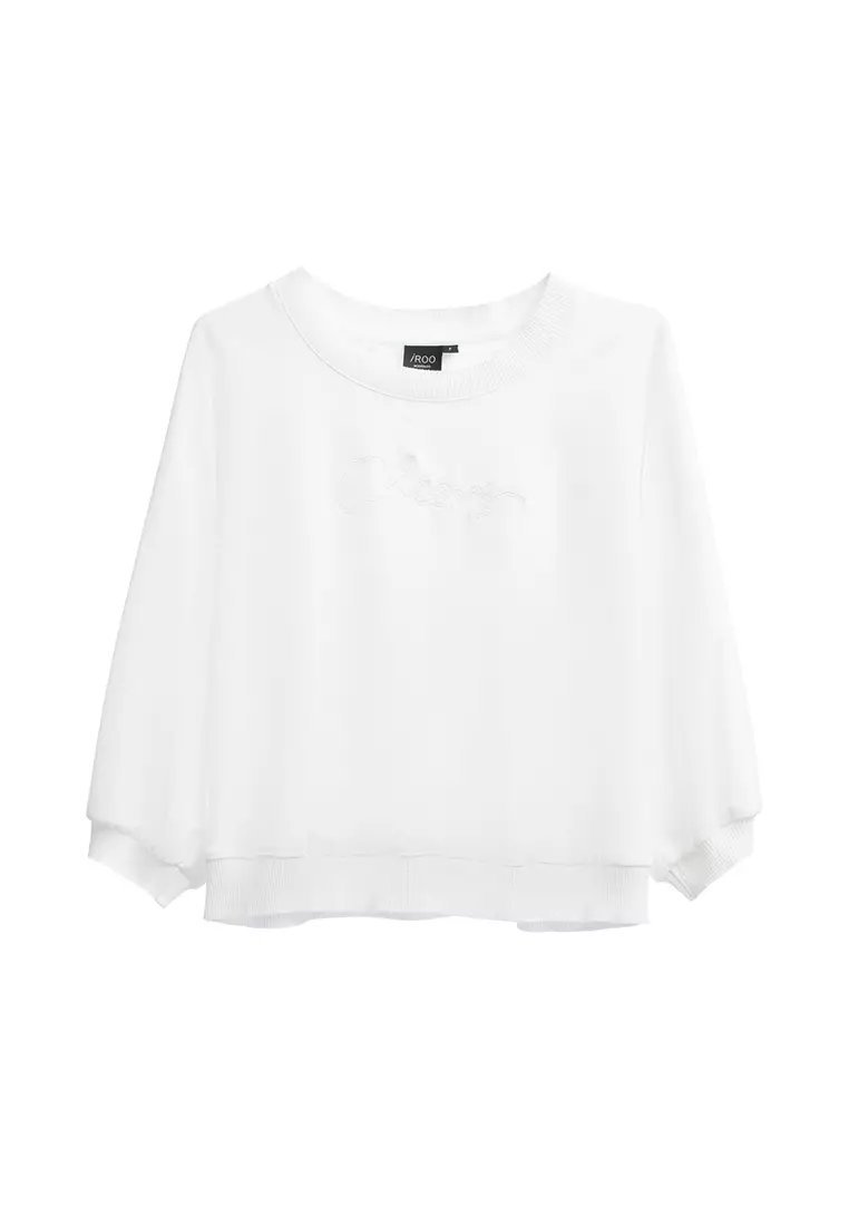 Embroidered Slogan Basic Top