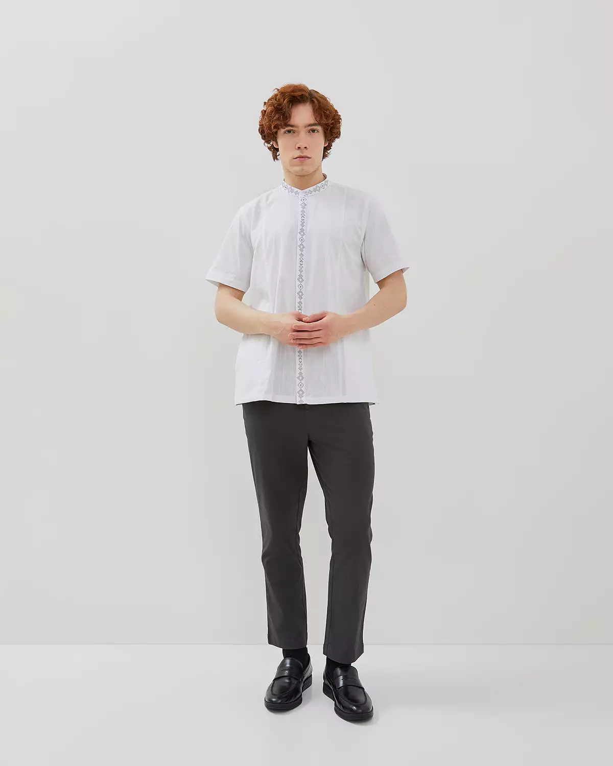 WHITE SHORT-SLEEVED KOKO SHIRT FOR MEN