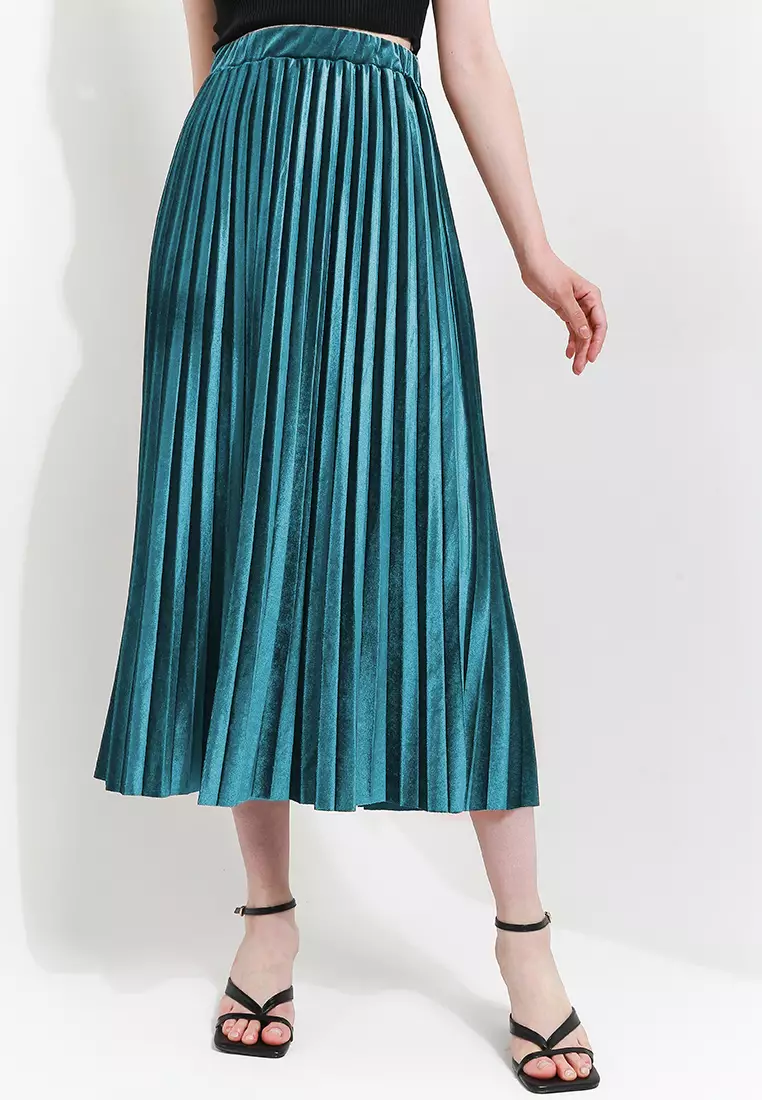 Pleated Skirt Velvet