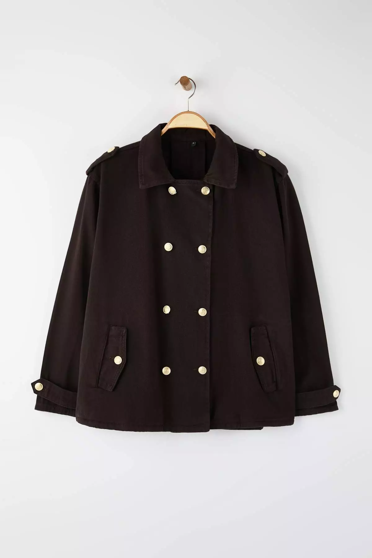Brown Plus Size Denim Jacket Tbbaw26Ag00004