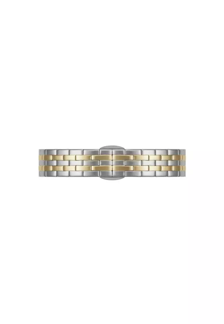 Petite Lumine 28mm 5-Link Gold/Silver White Dial - Watch for women - Stainless Steel watch strap - Crystals dial - Two Tone - DW official - Women's watch - Female watch - Ladies watch - Authentic