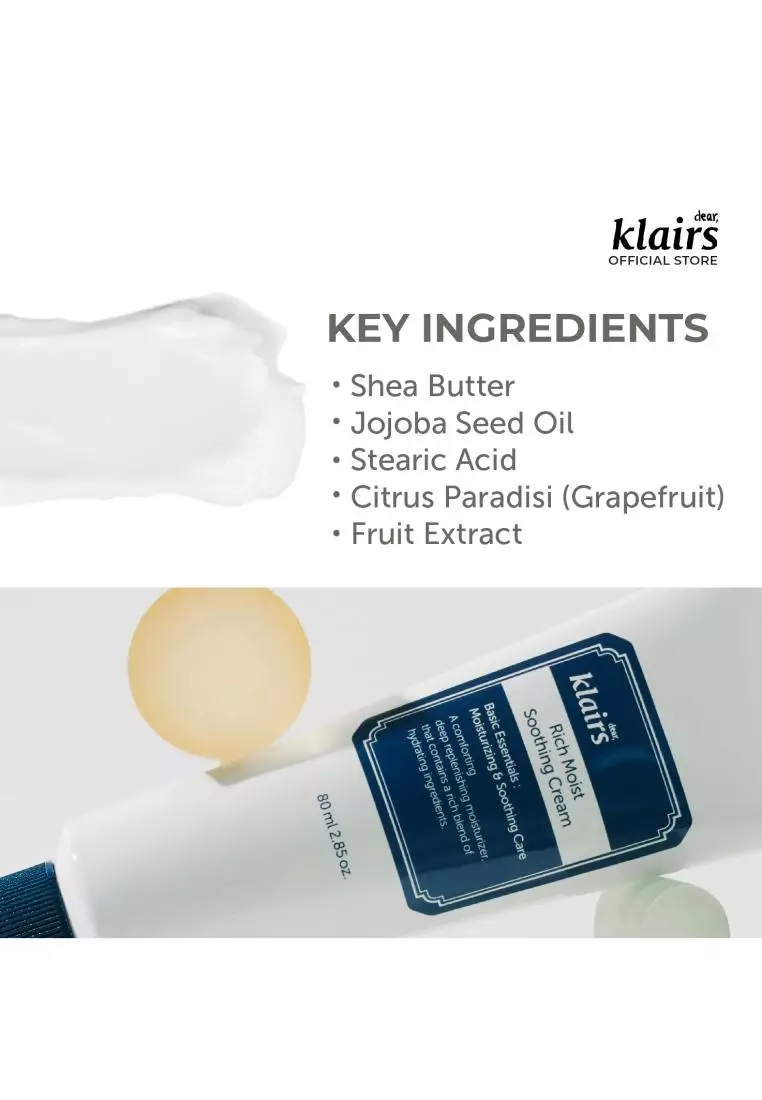 Dear Klairs Rich Moist Soothing Cream 80G