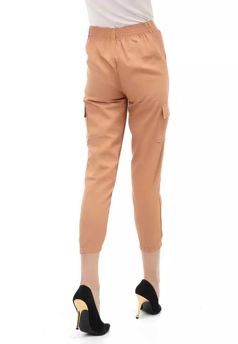 Jourel Jogger Pants Kasual Wanita Material Cotton ORIGINAL - Mocca