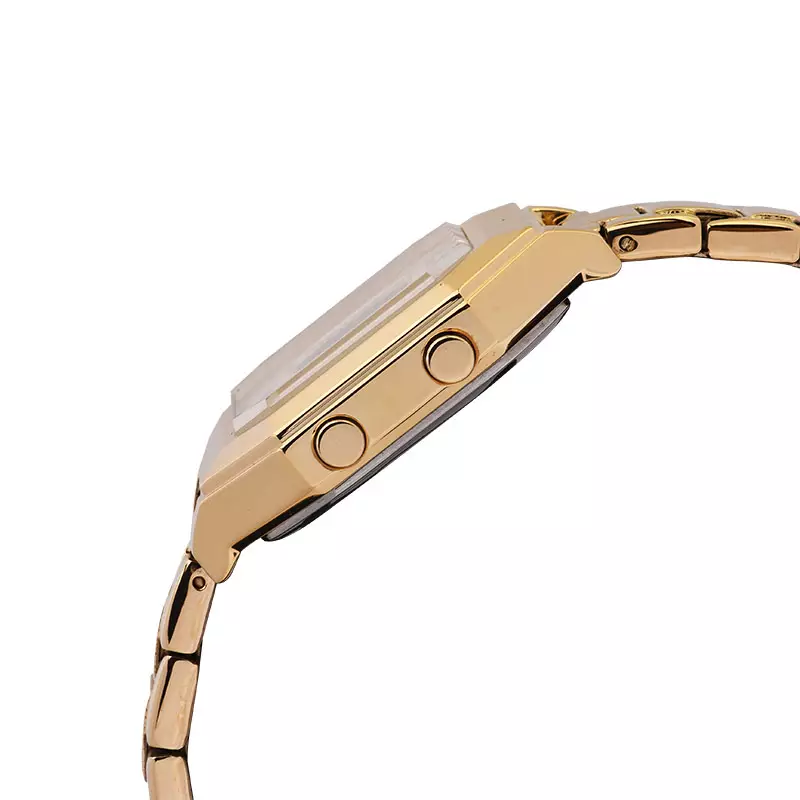 Jam Tangan Wanita Alexandre Christie Digi AC 9395 LH BGPIV Digital Dial Gold Stainless Steel Strap