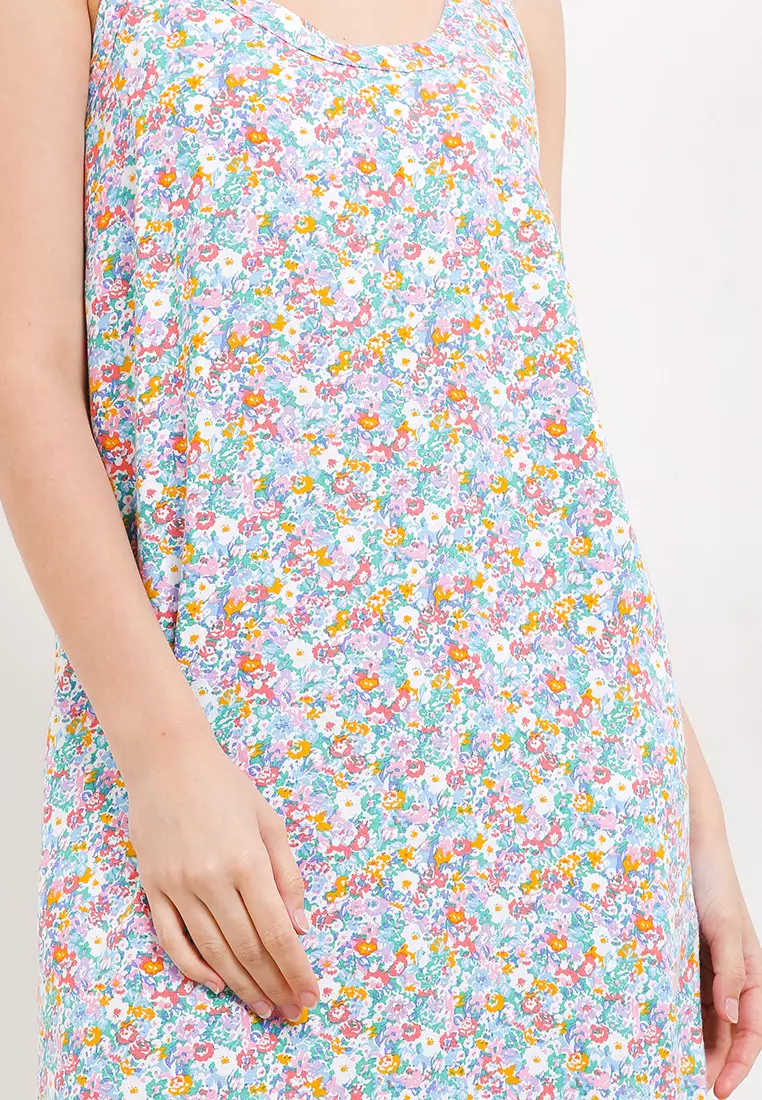 Ditsy Floral Linen Shift Dress