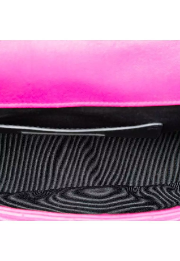 Pre-Loved Saint Laurent Medium Chevron Sheepskin Monogram College Shoulder Bag