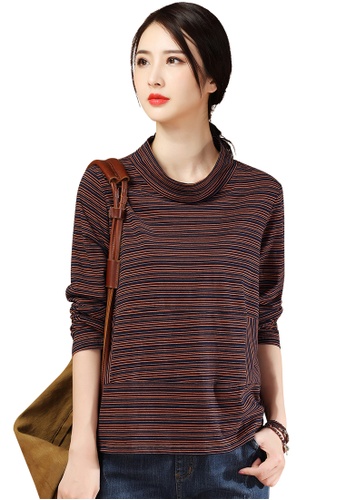 Buy A In Girls Loose Striped High Neck T Shirt 21 Online Zalora Singapore