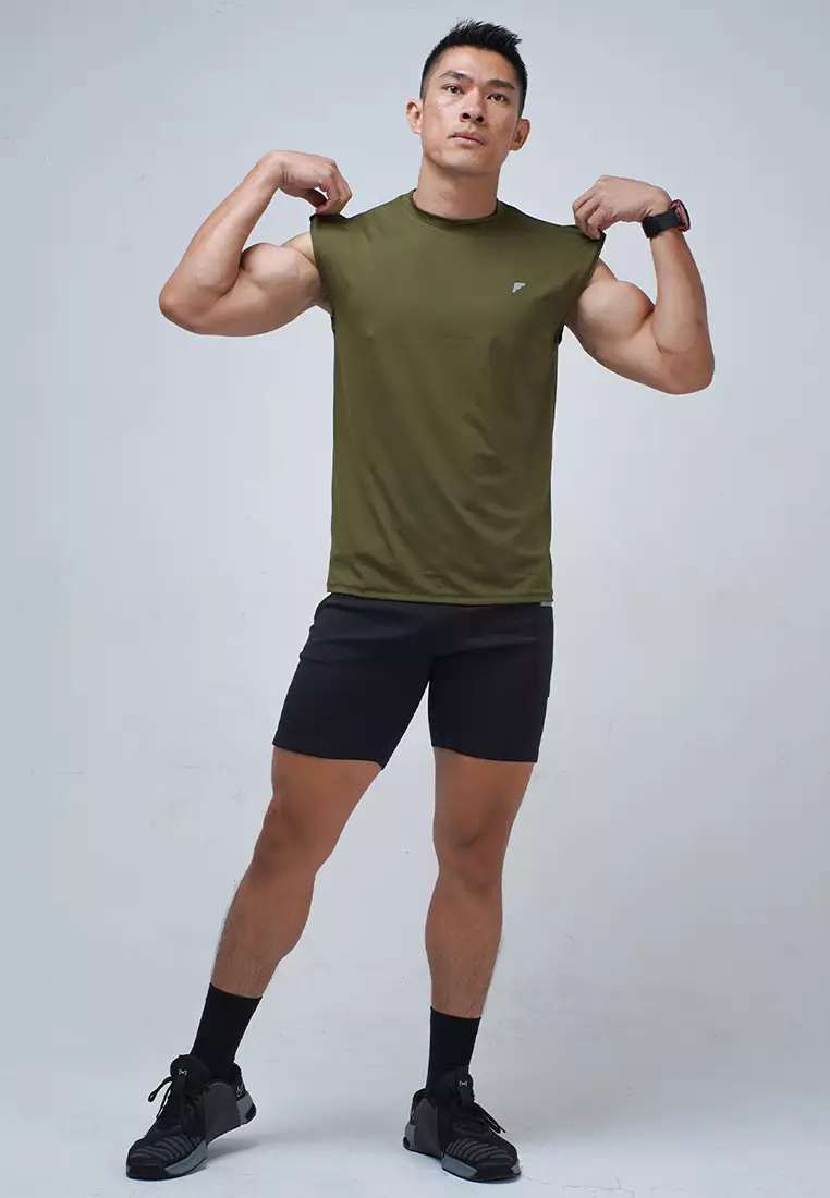 Tanktop Unfinished Sleeveless Essential series Army Green
