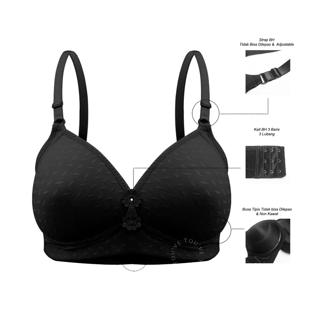 YOUHAVE PAKET 3 PCS BH WANITA JUMBO BRA WANITA 100056 | UPLUS