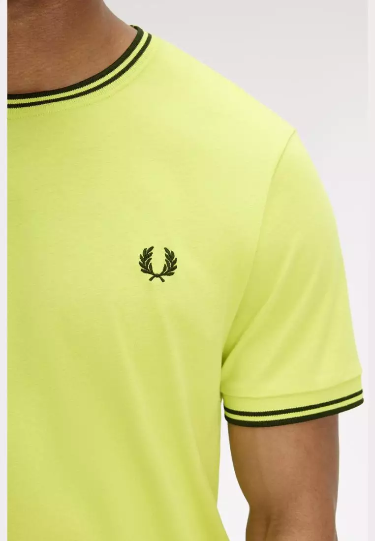 Fred Perry M1588 Twin Tipped T-Shirt (Citron / Black / Black)