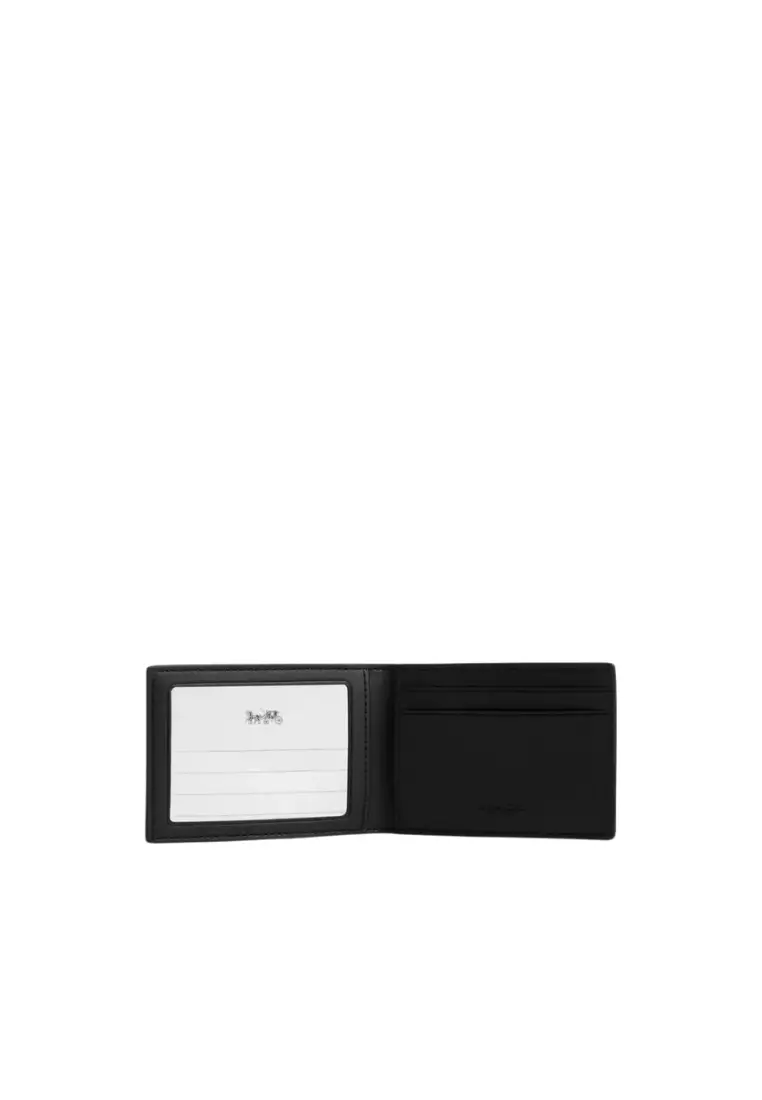 Buy COACH Coach Compact Billfold Wallet Signature In Charcoal