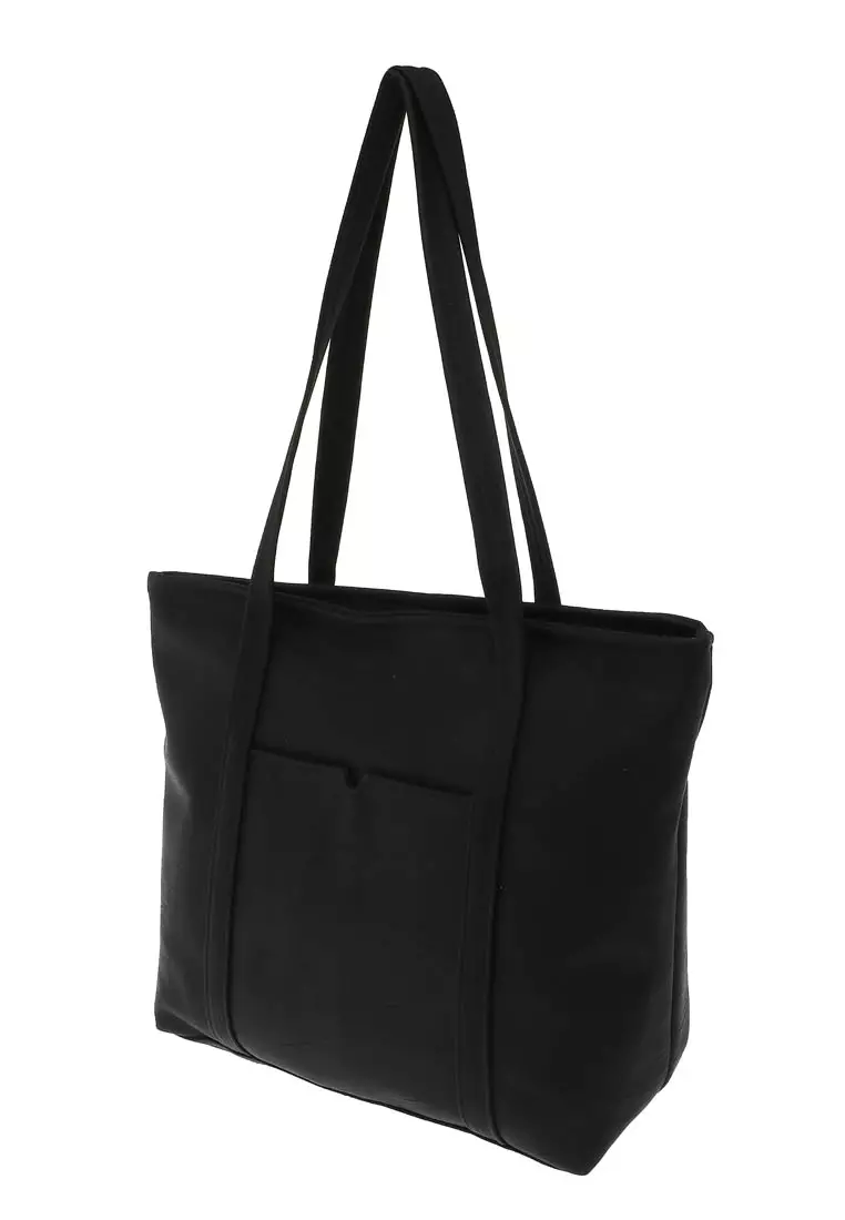 Aznii Tas Wanita Polos Design Simple Tote Bags Woman Casual - Black