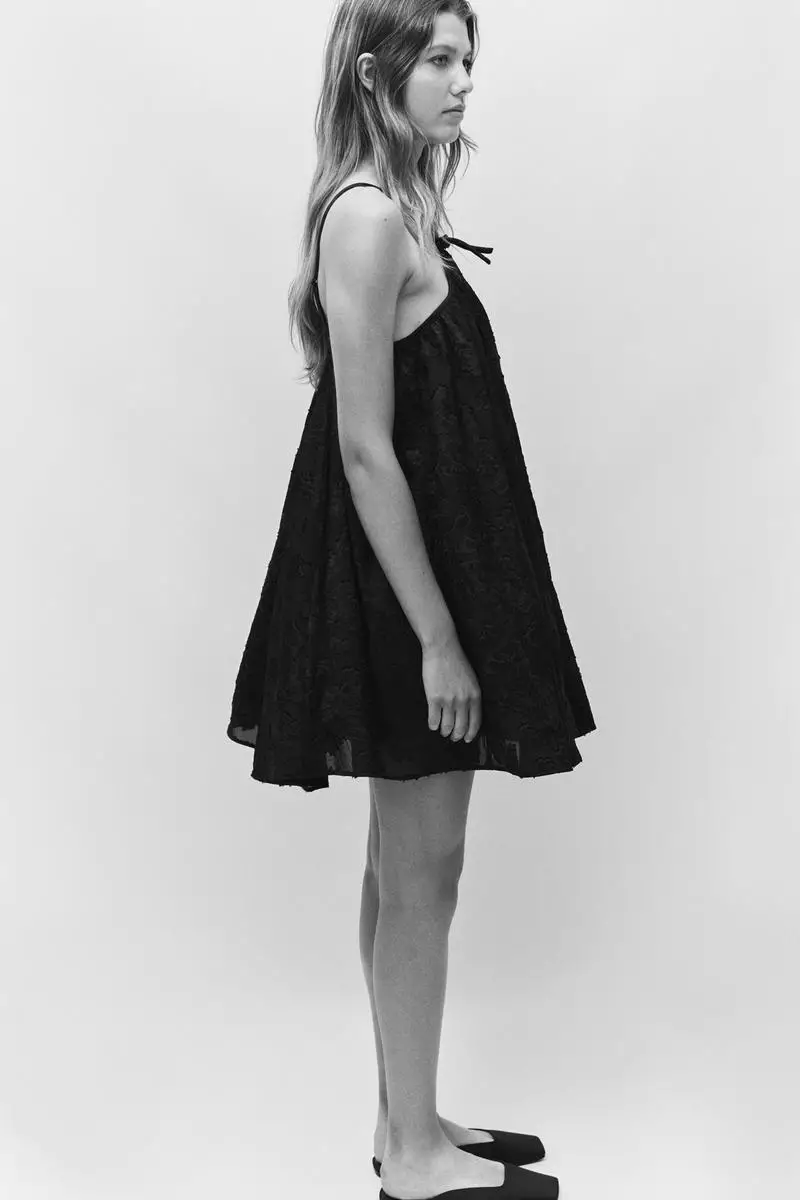 Jacquard-weave strappy dress