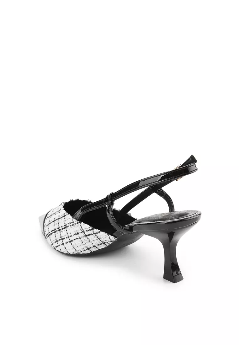 Demii J2477-16 Heels Mules Black/White