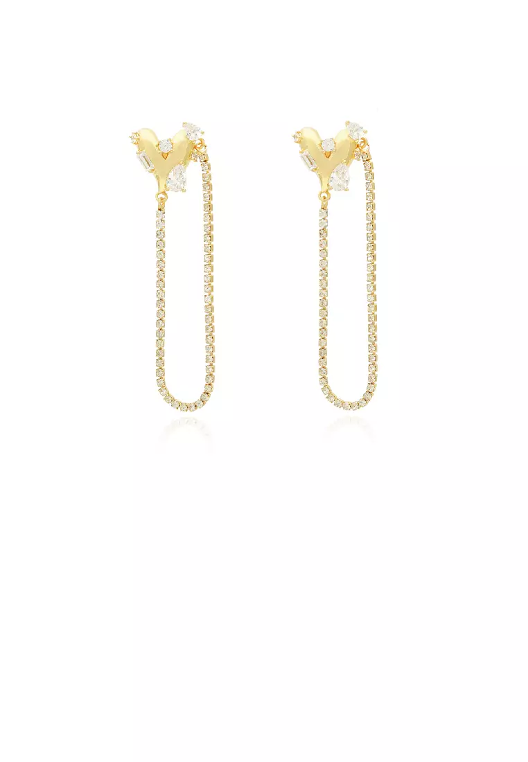 Gold tassel earrings top
