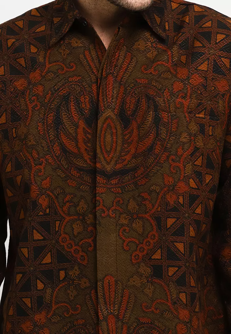 BATIK TALENTA EXCLUSIVE Lengan panjang DOBBY SOGAN QR 18