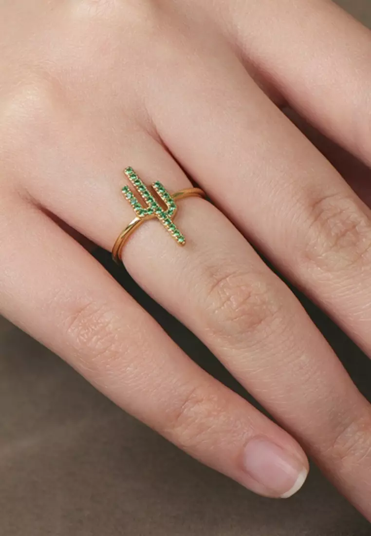 Vermeil Crystal Cactus Ring