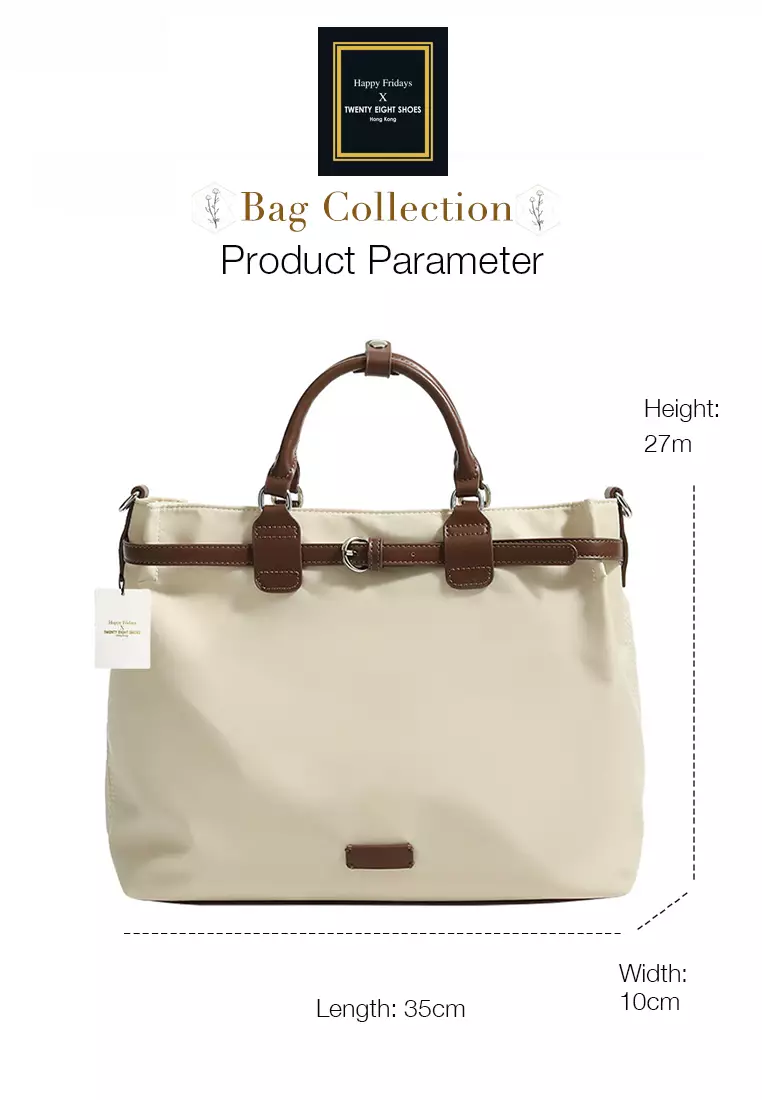 Multi Purpose Nylon Oxford Patch Genuine Leather Laptop Tote Bag JW MJ-1388