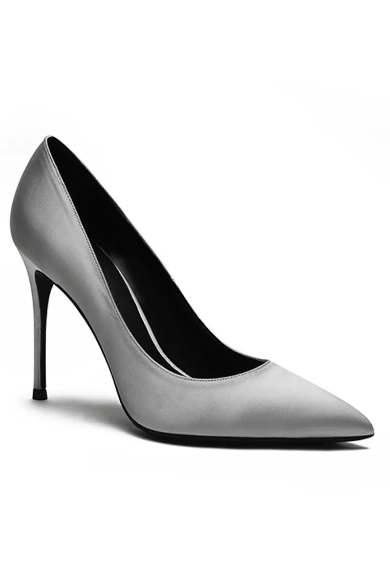 10CM Silk Fabrics Pointed High Heel Shoes HZL213