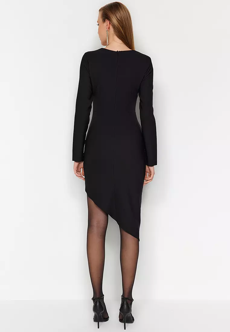 Fitted Evening Dress with Stones