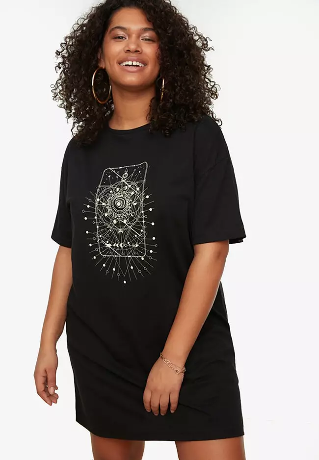 Plus Size Printed T Shirt Dress