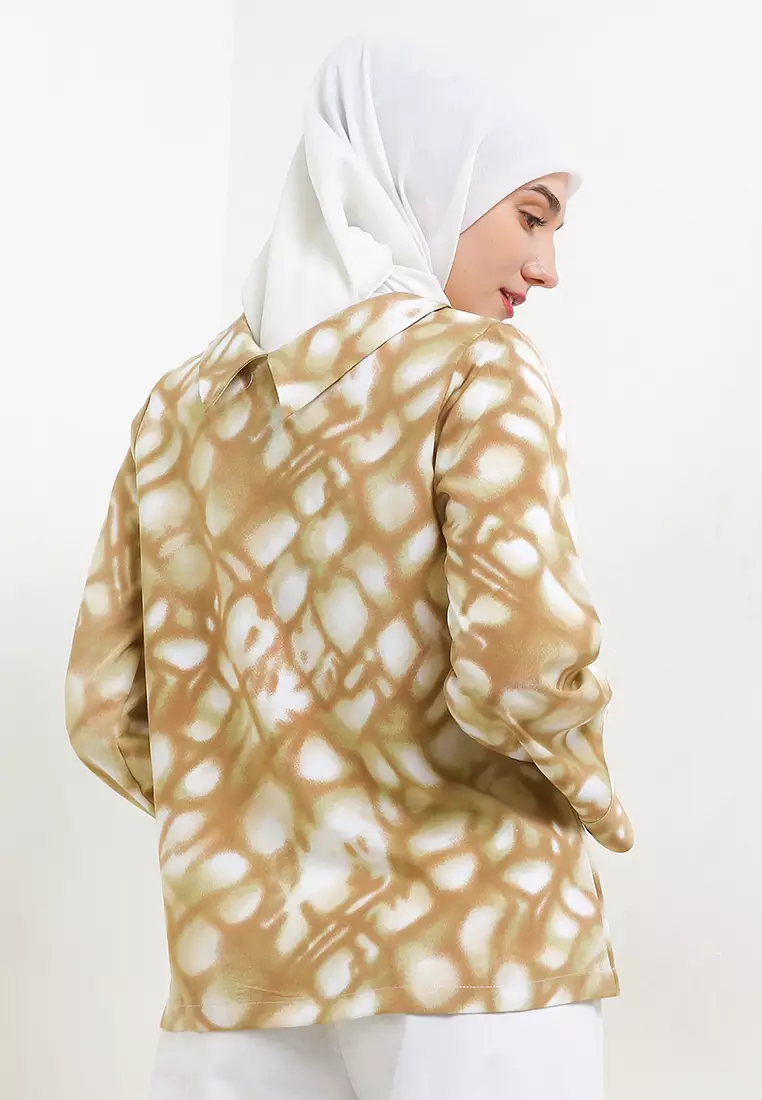 Delira Blouse In Brown Print