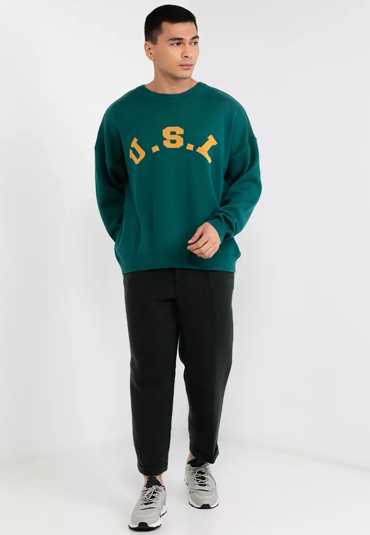 拱形標誌針織圓領