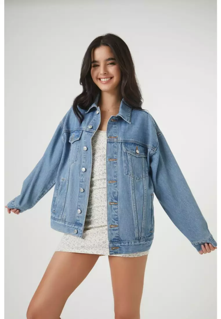 Forever 21 oversized jean jacket outlet