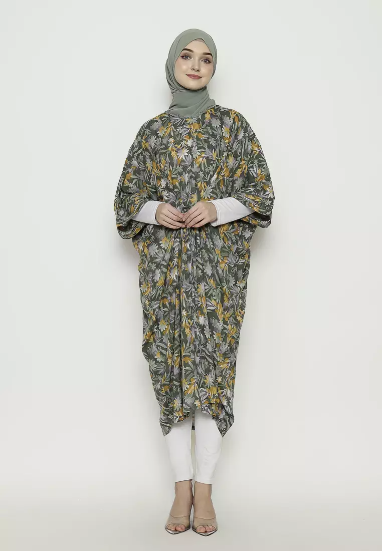 Urban Exchange Dinaya Kaftan Green - Gamis Kaftan Hijau Rayon Warna Green