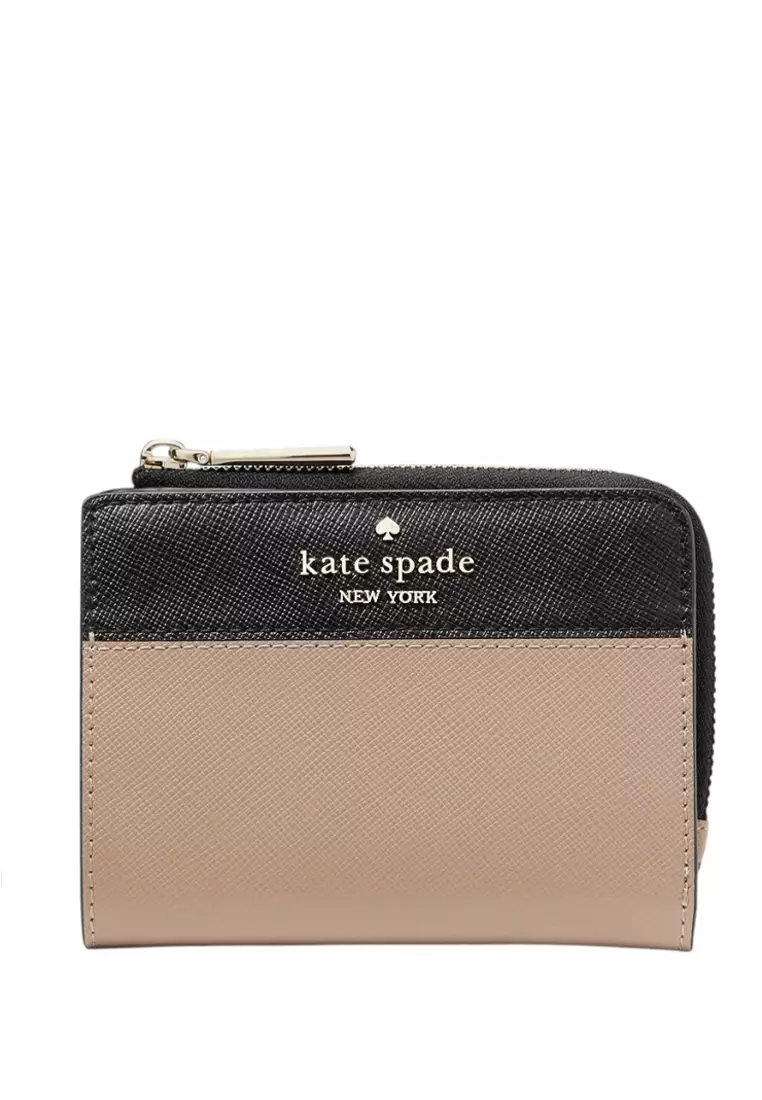 【ケイトス2】 Buy Kate Spade Madison Colorblock Small L Zip Wallet - Toasted