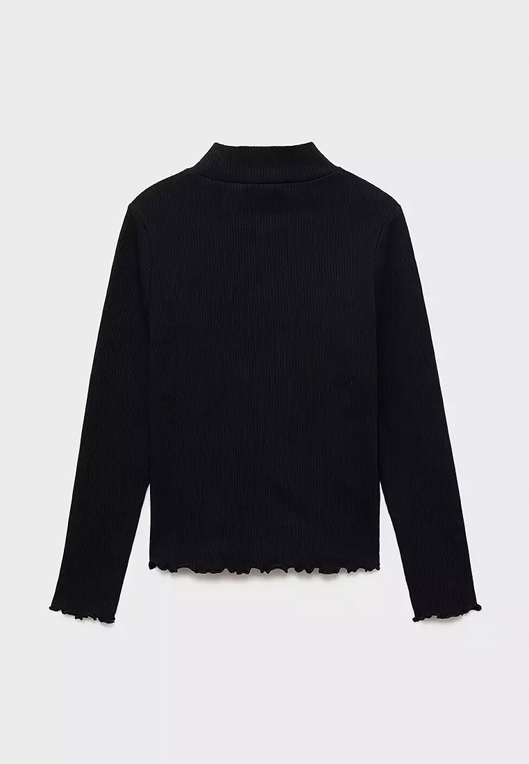 Ribbed High Neck T-Shirt