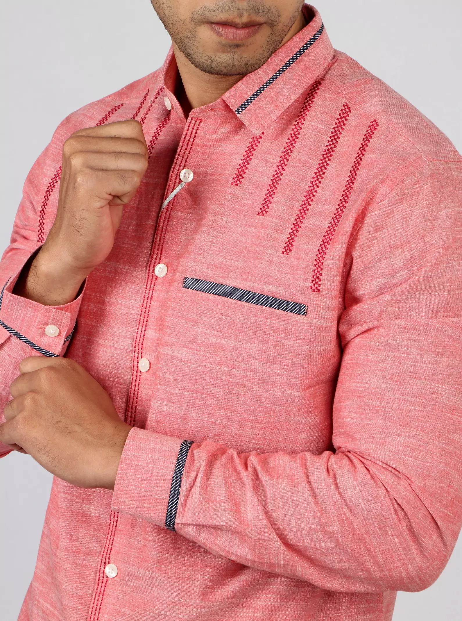 Simple Perfect Kemeja Pria Lengan Panjang Exclusive Premium Orange 7694