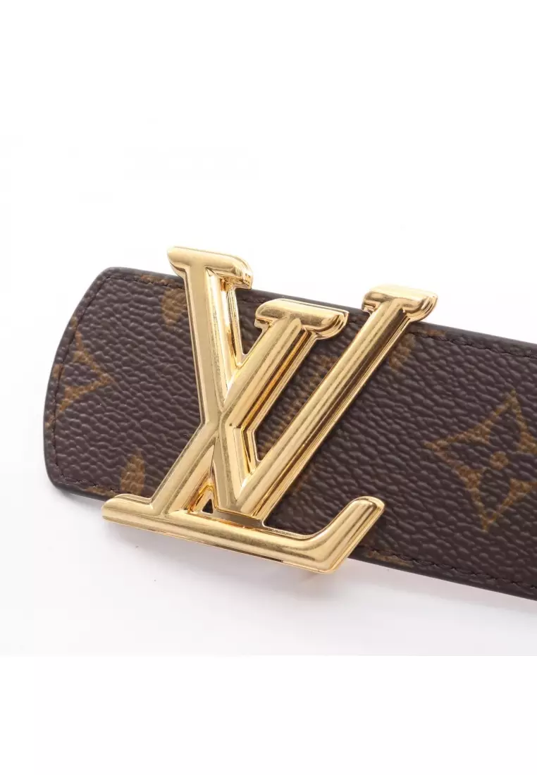 Pre-Loved Louis Vuitton LV Dimension Monogram belt PVC leather Brown Dark brown reversible