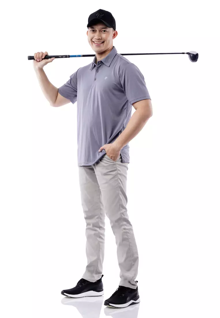 Tiento Pakaian Olahraga Golf Pria Polo Dry Fit Men Grey