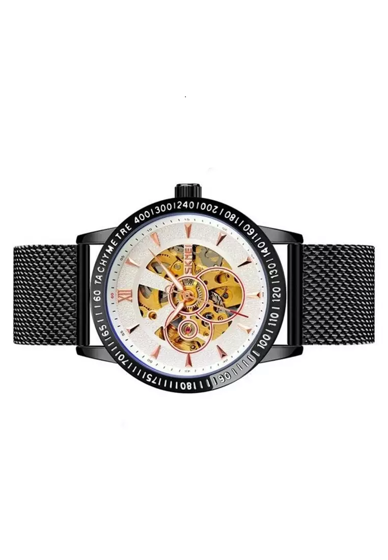 Jam Tangan Mechanical Pria Automatic Movement Waterproof Starp Tali Stainless Steel LW29 ORIGINAL