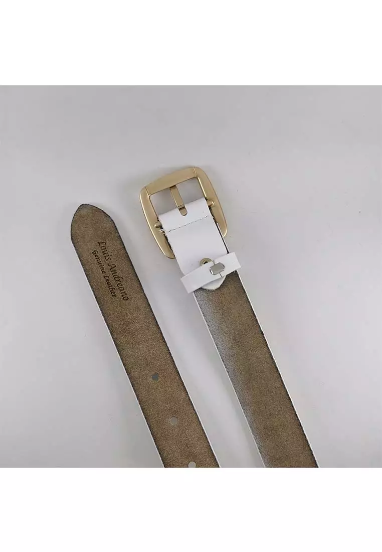 Women Leather Belt 5W06 White
