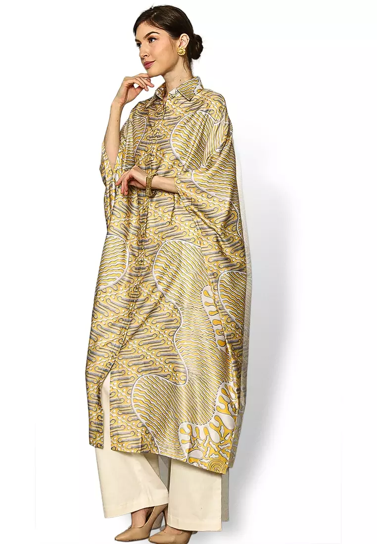 Kanzi Collared Batik Kaftan
