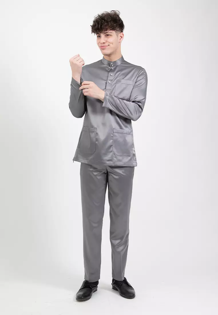 Alain Delon Slim Fit Baju Melayu - 19024006-95DkGrey