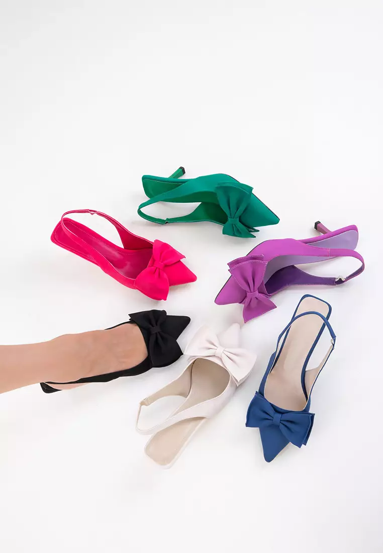 Black Matte Satin Women's Classic Heeled Shoes 20780